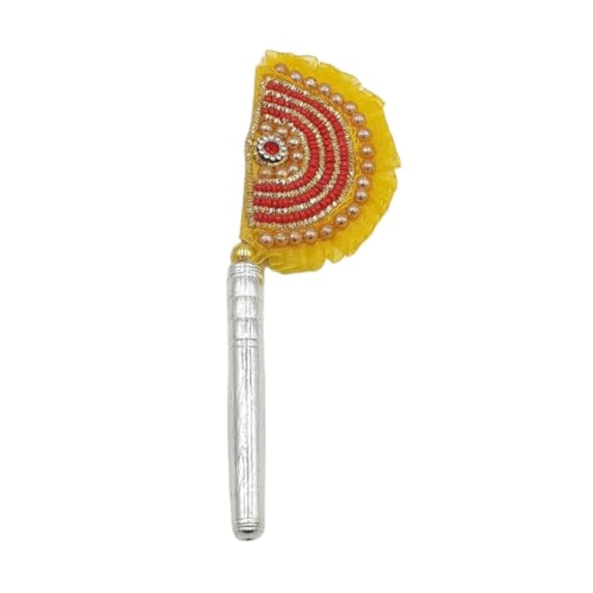 Designer Pure Silver Puja Fan