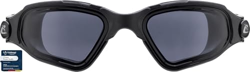 Cressi Clear Eyes Silikon-Schwimmbrille - Ergo-Sitz zum Schwimmen - Antibeschlag für Triathlon - UV-Schutz Schwimmbrille Damen & Herren - Schwarz/Schwarz Rauchgläser - Einheitsgröße