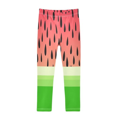 3D Watermelon Girls Leggings Ultra Soft Compression Yoga Gym Pants for Kids 4-10T