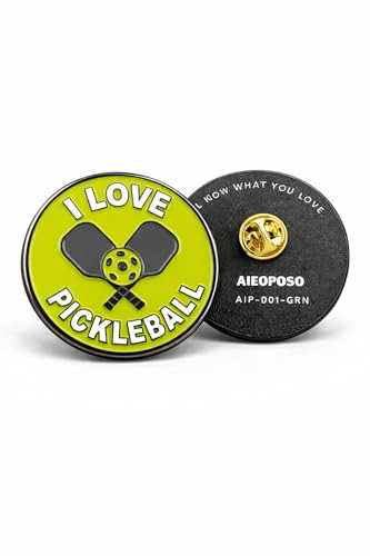 AIEOPOSO Pickleball Gifts Metal Pin Badge – “l Love Pickleball” Identity Collectible, Pickleball Pin Accessory for Players, Fans & Community Groups