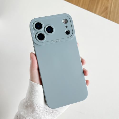 Coque iPhone 17 Pro bleu gris protection silicone haute finition