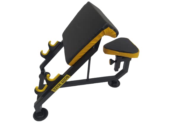 Body Maxx Bicep Preacher Curl Bench Bend Yellow Black (B0BR9ND88N) Amazon Price History, Amazon Price Tracker