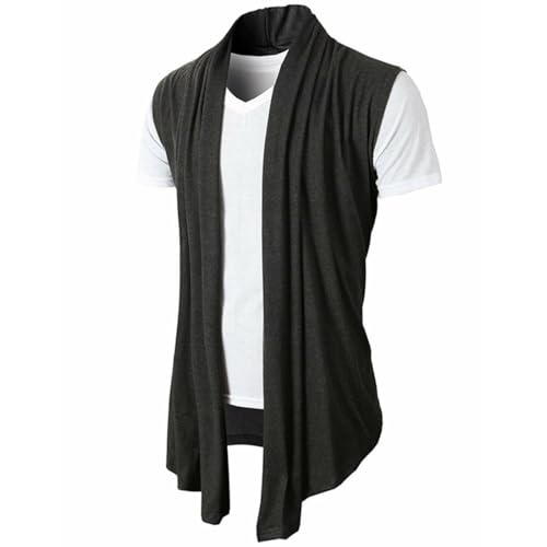 Men's Shawl Casual Cardigan Vest Burning Man Outfits Sleeveless Drape Cape Summer Lightweight Open Front Cardigan Top2