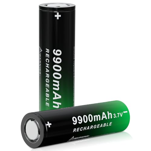 MLGBDC 2-Pack 3.7V 18650 9900mAh Lithium Polymer Batteries