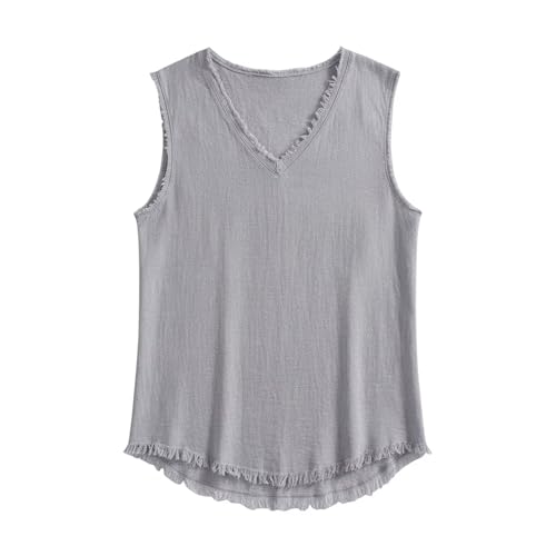 Chaleco de lino monocolor con cuello en V para hombre que busca confort Premium 5