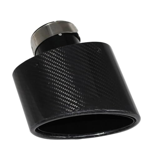 Fibra de carbono brillante y acero inoxidable negro para el escape del coche