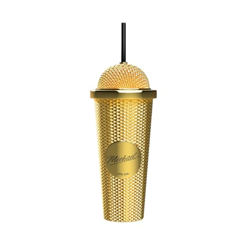 Gobelet Avec Microphone Inspiré Du Film Michael Jackso, Tasse De Voyage En Acier Inoxydable, Tasse Isolée à Double Paroi Avec Couvercle, Gobelets Isolés...