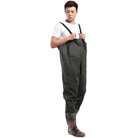 Yonglan Mens Womens Chest Waders Waterproof PVC Waders with Boots Fishing & Hunting Waders Army Green 38 Cover