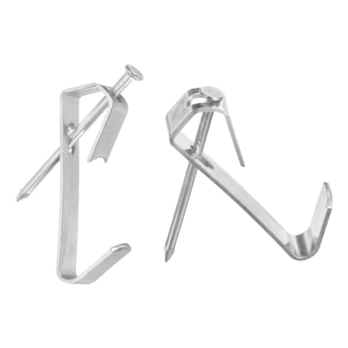 Image of uxcell 100Pcs Photo Frames Hanger Hooks, 30 Lb Frame Hooks with Nails Metal Wall Mount Album Picture Hanging Clips for Hanging, Clocks on The Wall, Silver