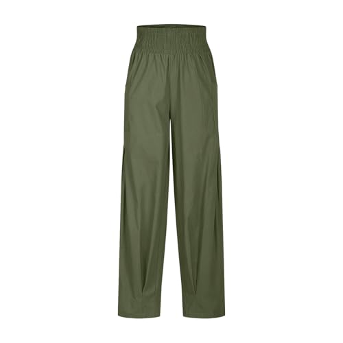 Linen Harem Pants Women with Pockets Boho Summer Casual Loose High Waist Cargo Lounge Beach Travel Vacation Outfits3