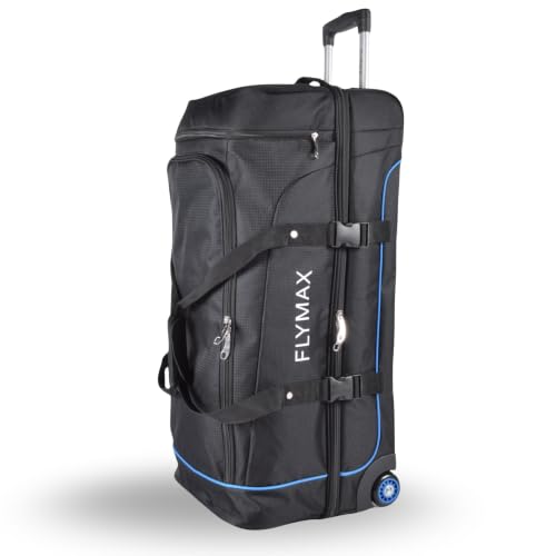 Image of 30" Large Suitcase Wheeled Duffle Bag Travel Holdall on Wheels 90L Lightweight Soft Shell on 2 Wheels Check in Luggage
