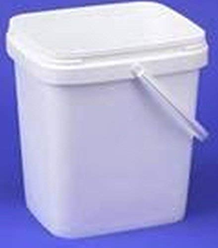 3.5 gal Square Plastic Buckets and lid,w/Handle,Ez Stor, 6 Pack