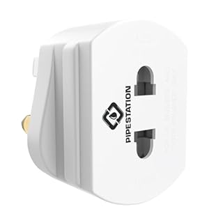 Pipestation Toothbrush and Shaver Adapter Plug UK | European to UK Toothbrush Adapter | European to United Kingdom Adaptor | Tooth-Brush Charger United Kingdom | 2-Pin to 3-Pin Shaver Plug Adaptor