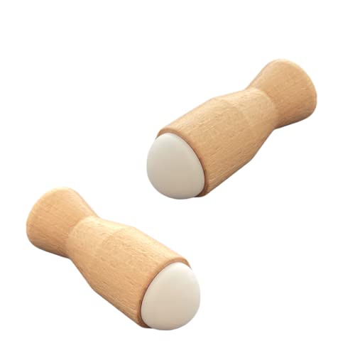 Lot de 2 hêtre 80 Civic Industrie MADE IN FRANCE. Corps en bois durable et embout amortisseur en élastomère. Diamètre 26mm, longueur 80mm., Marron, Petit