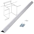Slide In Range Rear Gap Filler Kit W10113901A, Universal Triangle Stove Trim Kit Strip Between Range and Wall, Just Fit for Slide-In Range No Bulky Back guard, Aluminum, 30" Long
