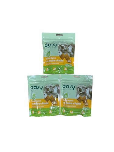 Oasy snack biscotti ripieni di mousse per cani adulti PROMOZIONE gusto ANATRA e PATATE | 3 confezioni da 70 grammi l'una.