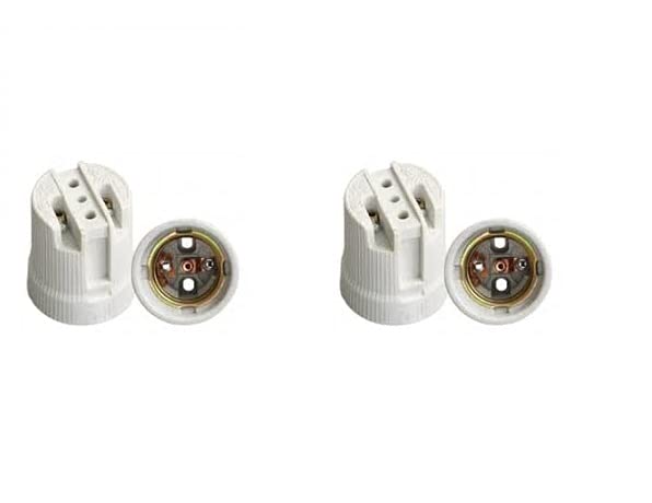 Old Magazine Screw E27 Ceramic Porcelain Socket Light Bulb Holder for Heat Lamps Screw Type Holder Ceramic | Decorative Fittings Holders | Holder for high wattage bulbs & heat lamps (Pack of 2)