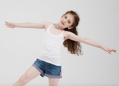 6-Pack Soft Girls Dance Tank Tops Scoop Neck Undershirts 100% Cotton Cami4