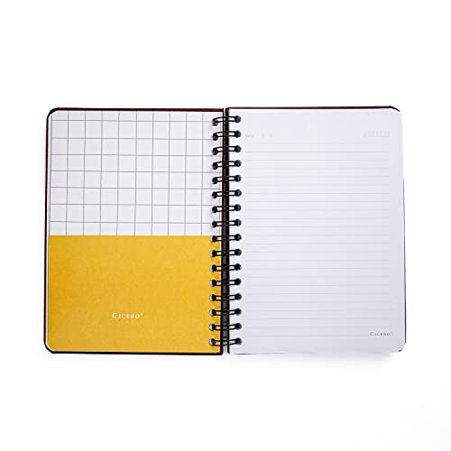 Cicero Caderno Espiral Clássica Pautado A5 Café, Marrom, 8859