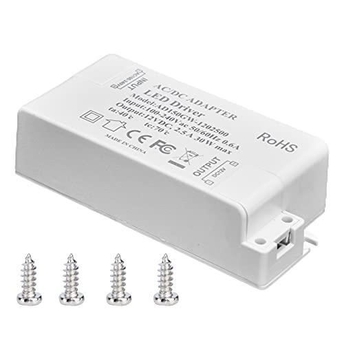 Image of LED Driver,30W DC 12V 2.5A LED Driver Constant Voltage No Flicker LED Light Transformer 100‑240V