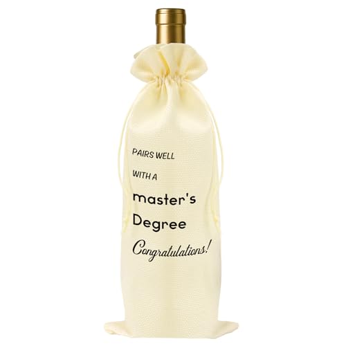 ZuEiiDop Masters Degree Graduation Gifts for Her Him Friend Daughter Son Pairs Well with A Master's Degree Wine Bag Congratulations Graduation Gifts for Masters Degrees Graduates Congrats Grad Gifts