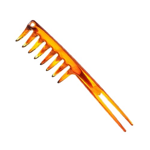 Pettine da uomo a denti larghi, spazzola lisciante per capelli, pettine per styling da uomo, manico ergonomico districante delicato, design leggero portatile, 19,2 x 3,5 cm, per la famiglia, uso