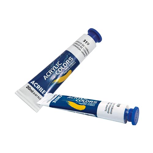 Tinta Acrílica para Tela 8 Cores 20ml Acrilex, Multicor