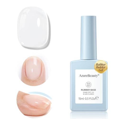Image of AZUREBEAUTY 15ml Clear Rubber Base Builder Gel for Thin Nails, UV LED Cure
