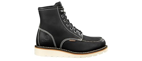 Image of Carhartt 6 inch Waterproof Moc Toe Boots for Women - Premium Rugged Leather, Goodyear Welt, Insite Tech Comfort Footbed, and Dual-Density Rubber Outsole