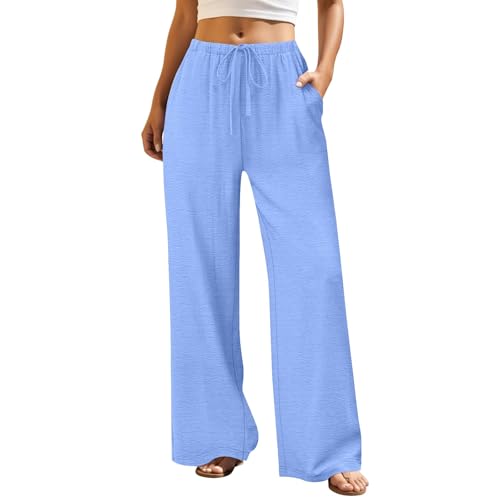 Pantalon lin femme élégant de loisirs idéal pour les vacances à la plage