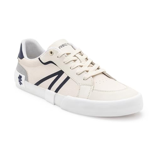 Image of Red Tape Men's Sneakers Off White Pu Round Toe Lace-Up Responsive Sole