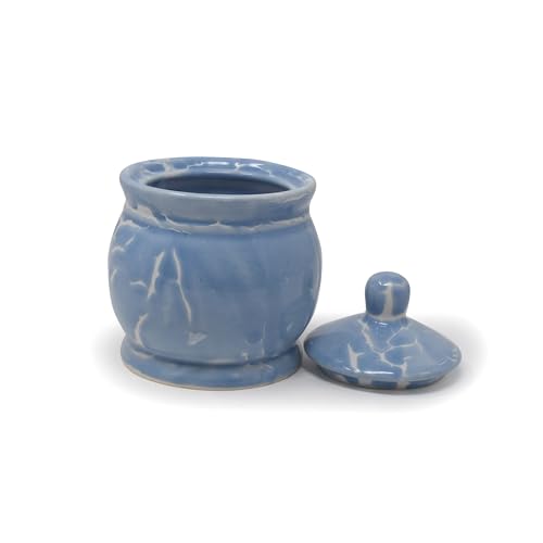Image of The Himalayan Goods Company 300 ml Ceramic Handi, Utility Box, Tea Coffee & Sugar, Spice, Pickle & Salt Pepper Container (Blue)