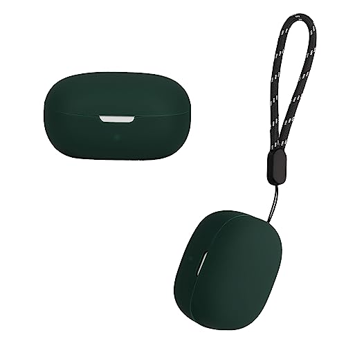kwmobile Carcasa Compatible con Anker Soundcore P20i Funda - Funda de Silicona antigolpes con mosquetón - Verde Oscuro