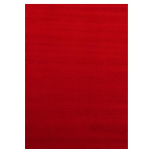 HomebyHome Waschbarer Kurzflor Teppich Läufer 80 x 150 cm Rot modern einfarbig und weich maschinenwaschbar pflegeleicht für Flur Eingang… – Ansicht 6