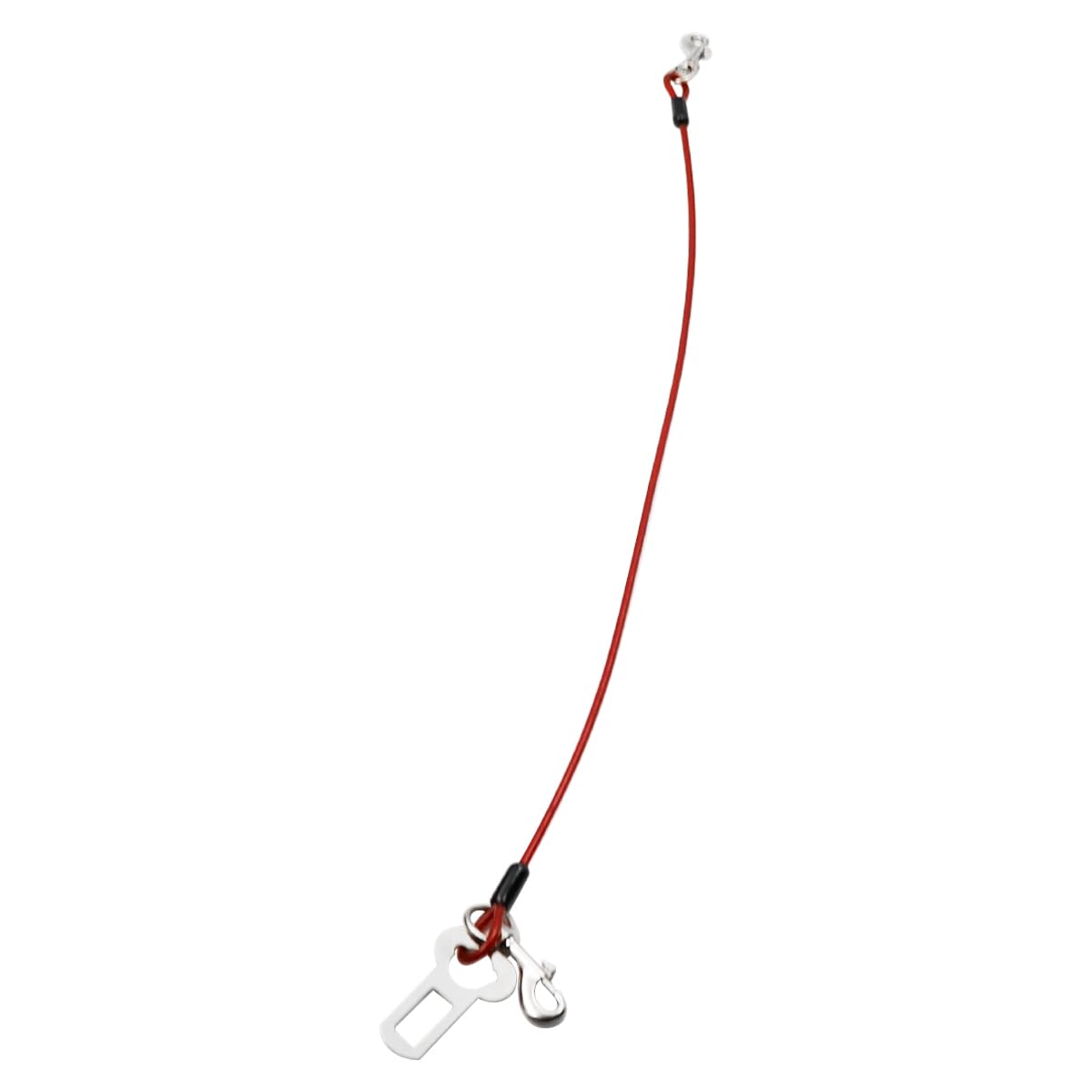 Lot de 2 ceintures de sécurité pour chien en corde d'acier pour voiture, câble d'attache sans mastication avec double clips et fixation de loquet