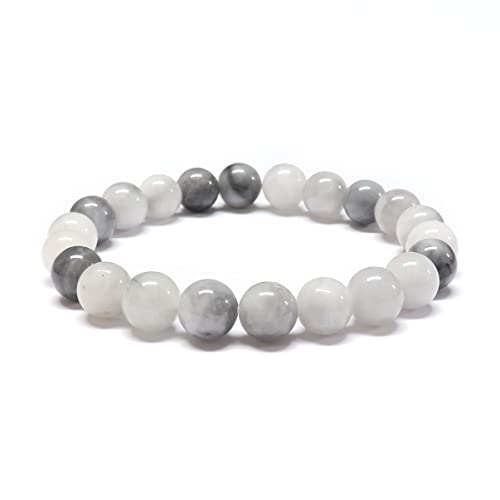 Bracelet Artisanal Kanikan – Cœur Plat En Jade Blanc, Bijou Fait Main