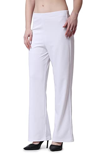 Image of POPWINGS Formal Casual Solid Trousers for Women || Work Trousers for Women || Pull On Trousers for Women || High Waist Plain Women Trousers for Summer