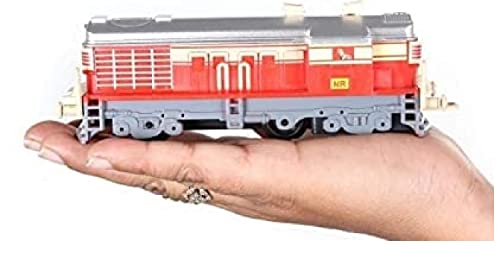 Image of Sheel Indian Passenger Toy Train Set 13 Pcs Track Set | Battery Operated Front Light Glow Made in India Kids Railway Toy Gift