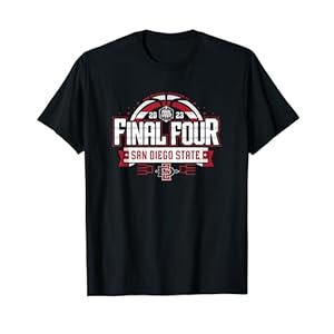 San Diego State Aztecs Final Four 2023 Basketball Bold Black T-Shirt