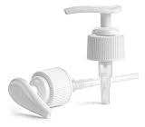 Soap and Shampoo Replacement Dispenser Lotion Pumps - 24-410 THREAD/NECK Locking White Pump with 7' Dip Tube (6 White Pumps)