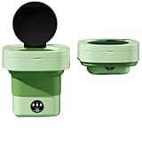 小型バケツ 折りたたみ式ポータブル洗濯機（乾燥機付き）衣類・靴下・下着用UVクリーニング洗濯機 ミニ家庭用 旅行用 ウォッシュボーイ(Green)