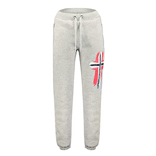 GEO NORWAY Matuvu Men - Pantalones de Correr de Moda para Hombres - Pantalones de Entrenamiento Deportivo Cómoda Cintura elástica - Chándal para Hombres Bolsillos Casuales Algodón Poliéster (Gris S) Cover