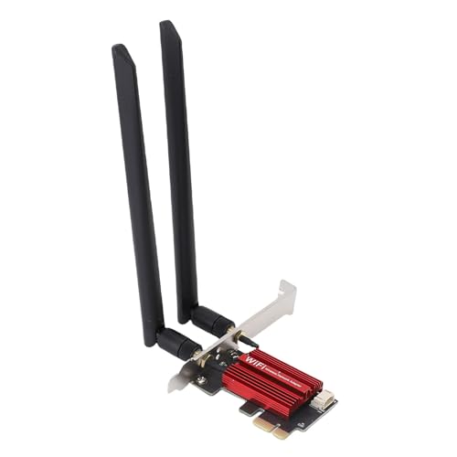 Sxhlseller Scheda PCIe WiFi 6E con BT5.2, Adattatore Wireless a Tre Band da 4200 Mbps per PC Desktop, Bassa Latenza per Giochi, Sicurezza WPA3, Supporta PC 10/11 e Linux