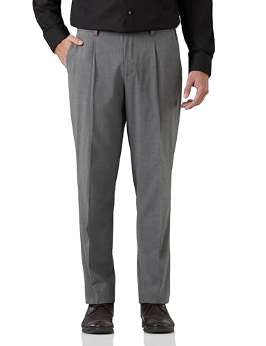 Amazon Brand - Symbol Men's Pleated Stretchable Formal Pants |Hal...