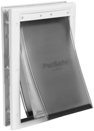 PetSafe Haustiertür für Extreme Wetterbedingungen, Mittel | Drei Klappen, Energieeffizient, Anpassbarer Rahmen, Isolierung gegen Hitze und Kälte