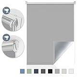 [page_title]-Atlaz Verdunkelungsrollo Thermorollo Klemmfix ohne Bohren Grau Fensterrollo easyfix Rollo Seitenzugrollo Sonnenschutz für Fenster & Tür 45x130cm(BxH)