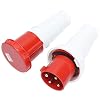 380-415V 63A Electrical Cord Connector, IP67 Waterproof 4 Pin Power Plug Socket Kit for 3P+E Wiring Projects, Industrial Connector