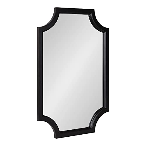 Kate And Laurel Hogan Modern Scallop Wall Mirror, 20 X 30, Black, Decorative Glam Wall Decor #TOP15