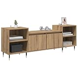 【Utilisation polyvalente】 Ce meuble TV est fait pour l'intérieur, parfait pour les salons, studios ou espaces multimédias. Son style flexible s'adapte à tous les besoins, que ce soit pour un téléviseur ou pour afficher des objets. Il occupe une place précieuse et rend chaque espace agréable visuellement.