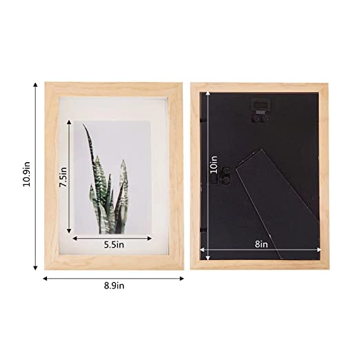 Dohomi 2 Pack Natural Wood Shadow Box Frame 8X10 Picture Frame Real Glass Surface Internal Depth 0.6 Inches For Wall Or Tabletop #TOP3